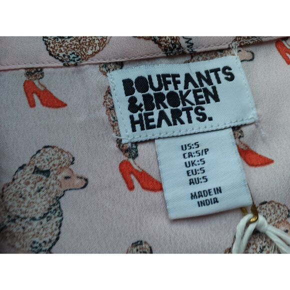 BOUFFANTS & BROKEN HEARTS 2pc Sassier Poodles Pajama Pink Shorts Set Small NWT - Picture 11 of 14